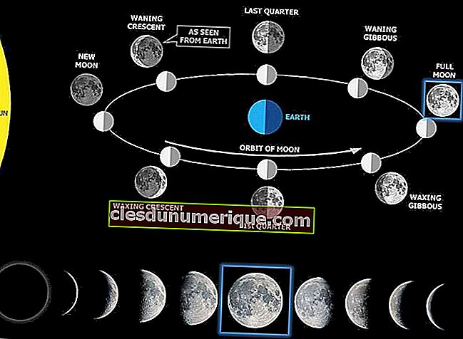 8 fases de la luna